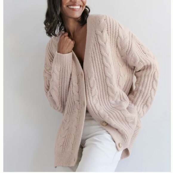 Jenni Kayne Blush Cable Cocoon Cardigan - Picture 1 of 5